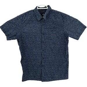 Ripcurl Men's L Short Sleeve Button Up Shirt Blue Geometric Pattern Casual